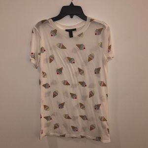 White t-shirt with ice cream!!